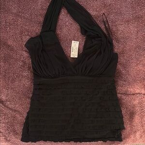 Elegant Black Halter Top